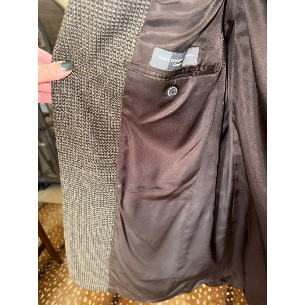 Hart Schaffner Marx Proffitts Harris Tweed 40R Wool Blazer Jacket Houndstooth